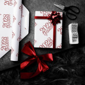Papier Cadeau Script de Crimson Gradué | Année rouge classique m