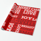 Papier Cadeau Script de Joyeux Noël rouge unique non traditionne (Déroulé)