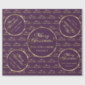 Papier Cadeau Script de la gamme Stephens Purple Faux Gold Foil (Plat)