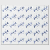 Papier Cadeau Script de la marine | Brush Keepsaké bleu foncé (Plat)