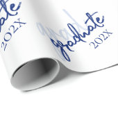Papier Cadeau Script de la marine | Brush Keepsaké bleu foncé (Coin rond)