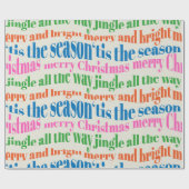 Papier Cadeau Script de Noël Merry & Bright Unique (Plat)