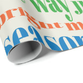 Papier Cadeau Script de Noël Merry & Bright Unique (Coin rond)