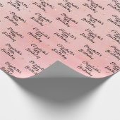 Papier Cadeau Script de nom d'or rose pâle (Coin)