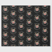 Papier Cadeau Script de rennes de Noël mignon Flocon de neige no (Plat)