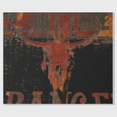 Papier Cadeau Script de rouille de l'ouest de Country (Plat)