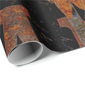 Papier Cadeau Script de rouille de l'ouest de Country (Coin rond)