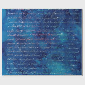Papier Cadeau Script d'irruption sur bleu (Plat)