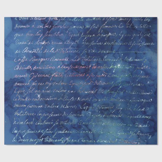 Papier Cadeau Script d'irruption sur bleu (Plat)