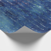 Papier Cadeau Script d'irruption sur bleu (Coin)