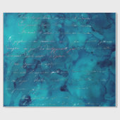 Papier Cadeau Script d'irruption sur le Turquoise Abstrait (Plat)