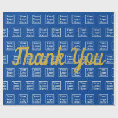 Papier Cadeau Script doré Merci Votre logo ici en motif (Plat)