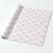 Papier Cadeau Script Fille Bébé Rose Nom Personnalisé (Déroulé)