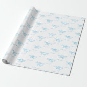 Papier Cadeau Script Garçon Bébé Bleu Personnalisé Nom (Déroulé)