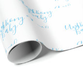 Papier Cadeau Script Garçon Bébé Bleu Personnalisé Nom (Coin rond)
