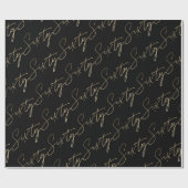 Papier Cadeau Script Gold moderne Soixante 60e fête d'anniversai (Plat)