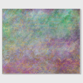 Papier Cadeau Script Gold sur le violet et le vert (Plat)