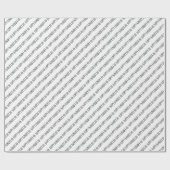 Papier Cadeau Script Hanoukka simple noir et blanc heureux (Plat)