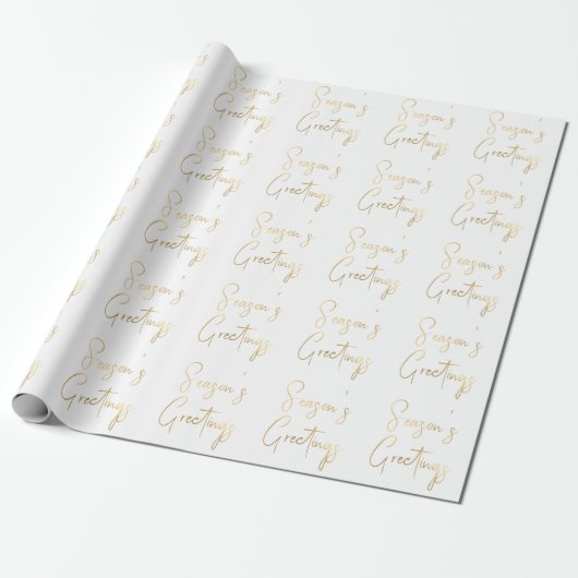 Papier Cadeau Script Joyeuses Fêtes Gold Faux Foil (Déroulé)