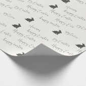 Papier Cadeau Script Joyeuses Pâques avec Silhouettes de Lapin (Coin)