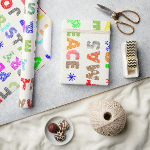 Papier Cadeau Script Joyeux Noël Fantaisiste