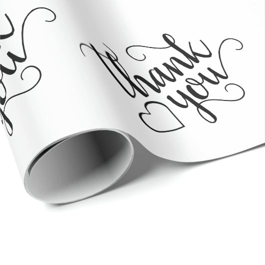 Papier Cadeau Script minimal simple | Merci de marque classique (Coin rond)