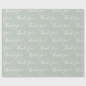 Papier Cadeau Script moderne Sage Merci Pastel (Plat)