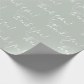 Papier Cadeau Script moderne Sage Merci Pastel (Coin)