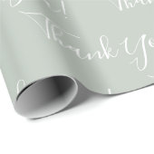 Papier Cadeau Script moderne Sage Merci Pastel (Coin rond)