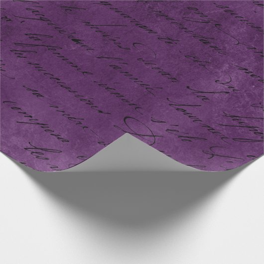 Papier Cadeau Script noir sur violet (Coin)
