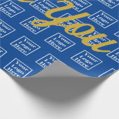 Papier Cadeau Script Or Gold Merci Votre Logo Ici Motif (Coin)