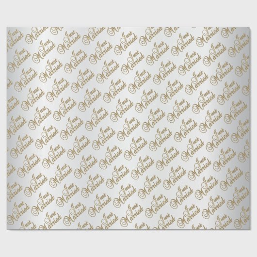 Papier Cadeau Script Or juste marié | MARIAGE (Plat)