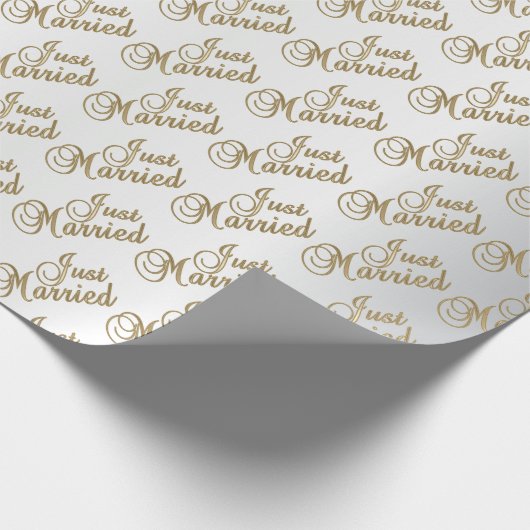 Papier Cadeau Script Or juste marié | MARIAGE (Coin)