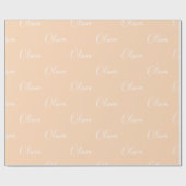 Papier Cadeau Script Pastel Peach Personnalisé (Plat)