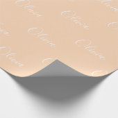 Papier Cadeau Script Pastel Peach Personnalisé (Coin)