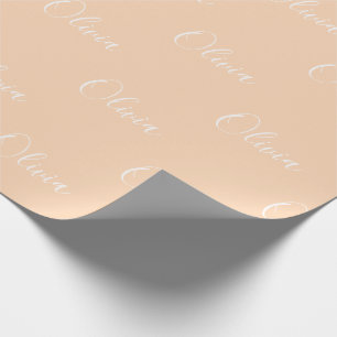 Papier Cadeau Script Pastel Peach Personnalisé