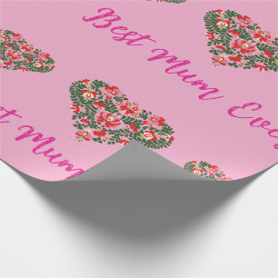 Papier Cadeau Script personnalisé "Meilleure Maman du Monde"