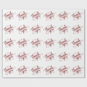 Papier Cadeau Script rouge simple | Merci à la pomme de bonbon C (Plat)