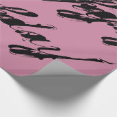 Papier Cadeau Script rustique rose Joyeux emballage d'anniversai (Coin)