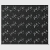 Papier Cadeau Script Silver Gradué | Faux Metallic tendance (Plat)