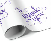 Papier Cadeau Script simple violet | Coeur du Merci royal du rai (Coin rond)