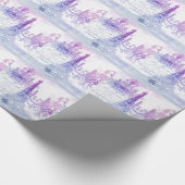 Papier Cadeau scripts chandelier violet tour eiffel paris (Coin)