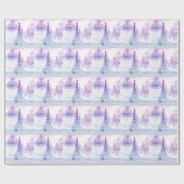 Papier Cadeau scripts chandelier violet tour eiffel paris (Plat)