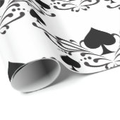 Papier Cadeau Scroll de style tatouage Black Spades Thunder_Cove (Coin rond)