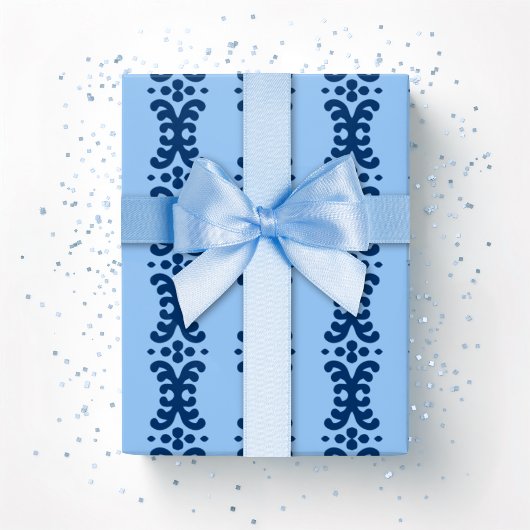 Papier Cadeau Scroll Dot in Blue Indigo