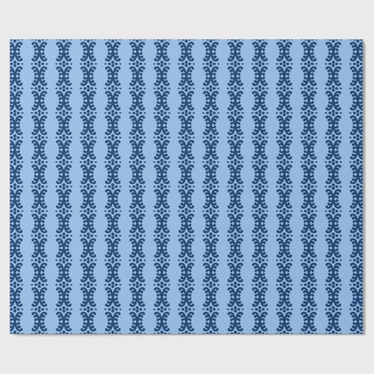 Papier Cadeau Scroll Dot in Blue Indigo (Plat)