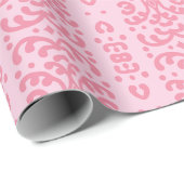 Papier Cadeau Scroll Lace in Pink (Coin rond)
