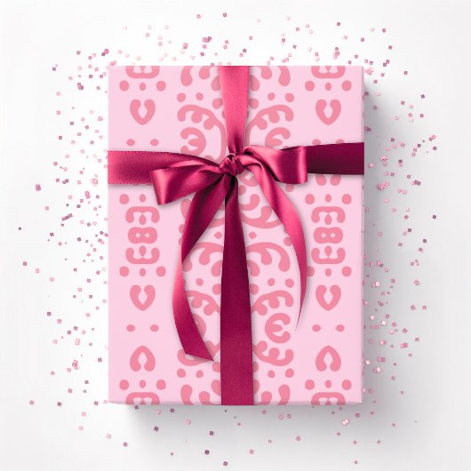Papier Cadeau Scroll Lace in Pink