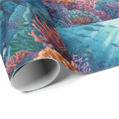 Papier Cadeau Scuba 50th birthday underwater birthday card (Coin rond)