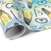 Papier Cadeau Scuba Snorkel (Coin rond)